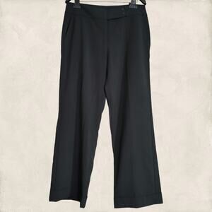 Ninety Black Trouser Cuffed Wide Leg Pants Size 10